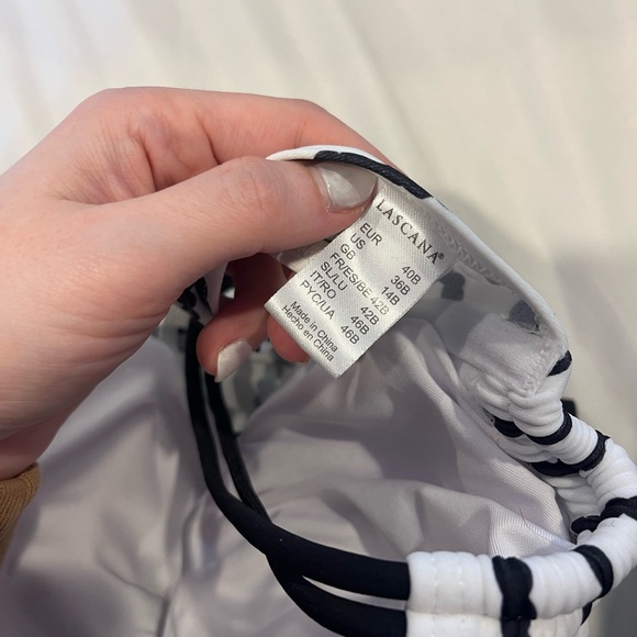 Lascana Black and White Nautical Stripe Bikini - Picture 7 of 8